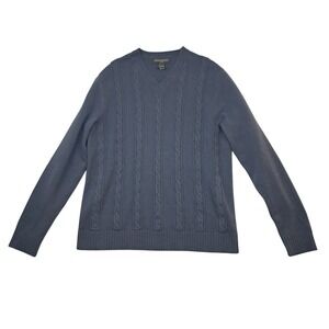 Banana Republic Factory Sweater Men's Medium Cable Knit 100% Lambs' Wool Grandpa
